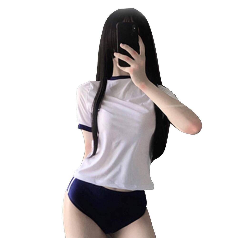 7758 Anime Lingerie Japanese School Girl Uniform Cosplay Sexy Gym Clothes